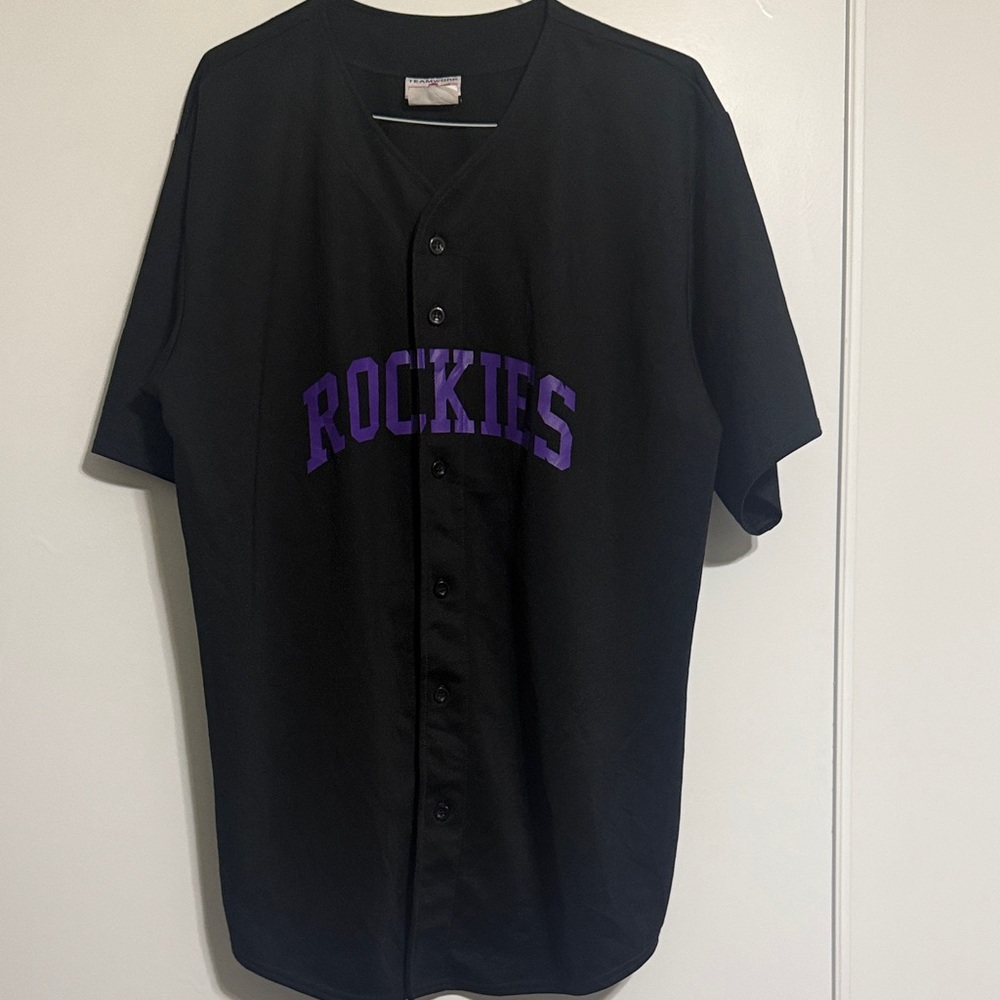 Colorado Rockies Black and Purple Men's Jersey